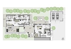 Erdgeschoss Chalet I & II - nicht maßstabsgetreu